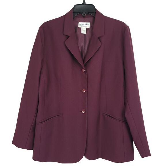 Vintage Pendleton 3 Button Single Breasted Wool Blend Blazer Jacket, Size 14P - Picture 11 of 11